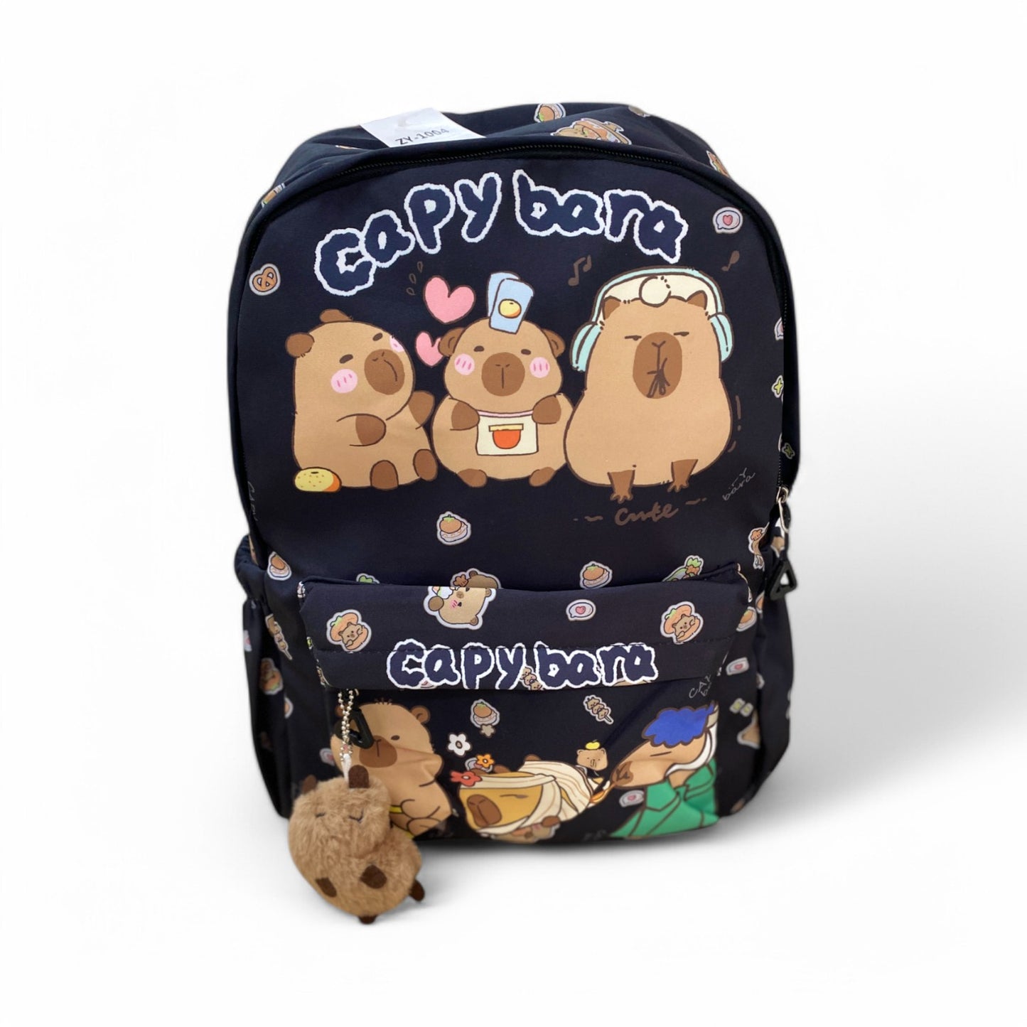 MOCHILA CAPIBARA ESTAMPADO PELUCHE